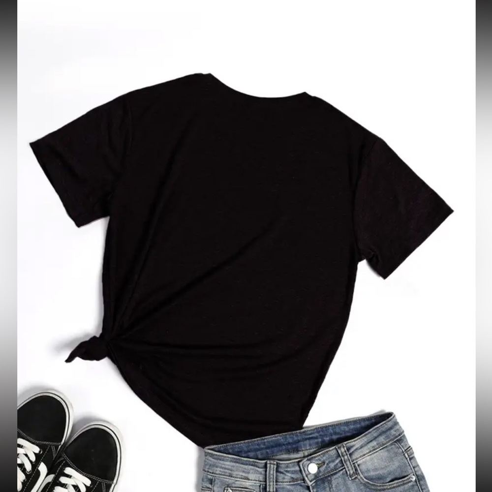 NIP PUPPY COFFEE WINE WOMAN CREW GRAPHIC T-SHIRT TEE SHORT SLEEVE L XL BLACK - Picture 2 of 2